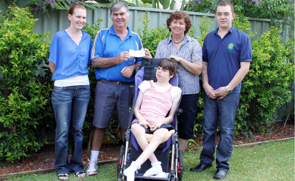 Central Family Support’s Kayla Kelly, president of the Rotary Club of Emerald Denis Kiely, Joyce and Lauren Comiskey and disability support worker Jose Ormond. Central Family Support’s Kayla Kelly, president of the Rotary Club of Emerald Denis Kiely, Joyce and Lauren Comiskey and disability support worker Jose Ormond.